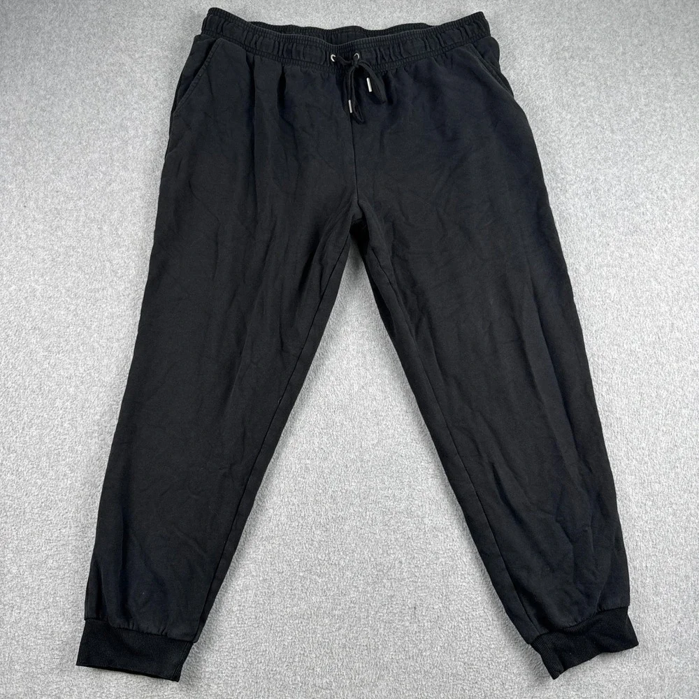 Auden Joggers Womens XL Black Fleece Lined Drawstring Lounge Sweatpants